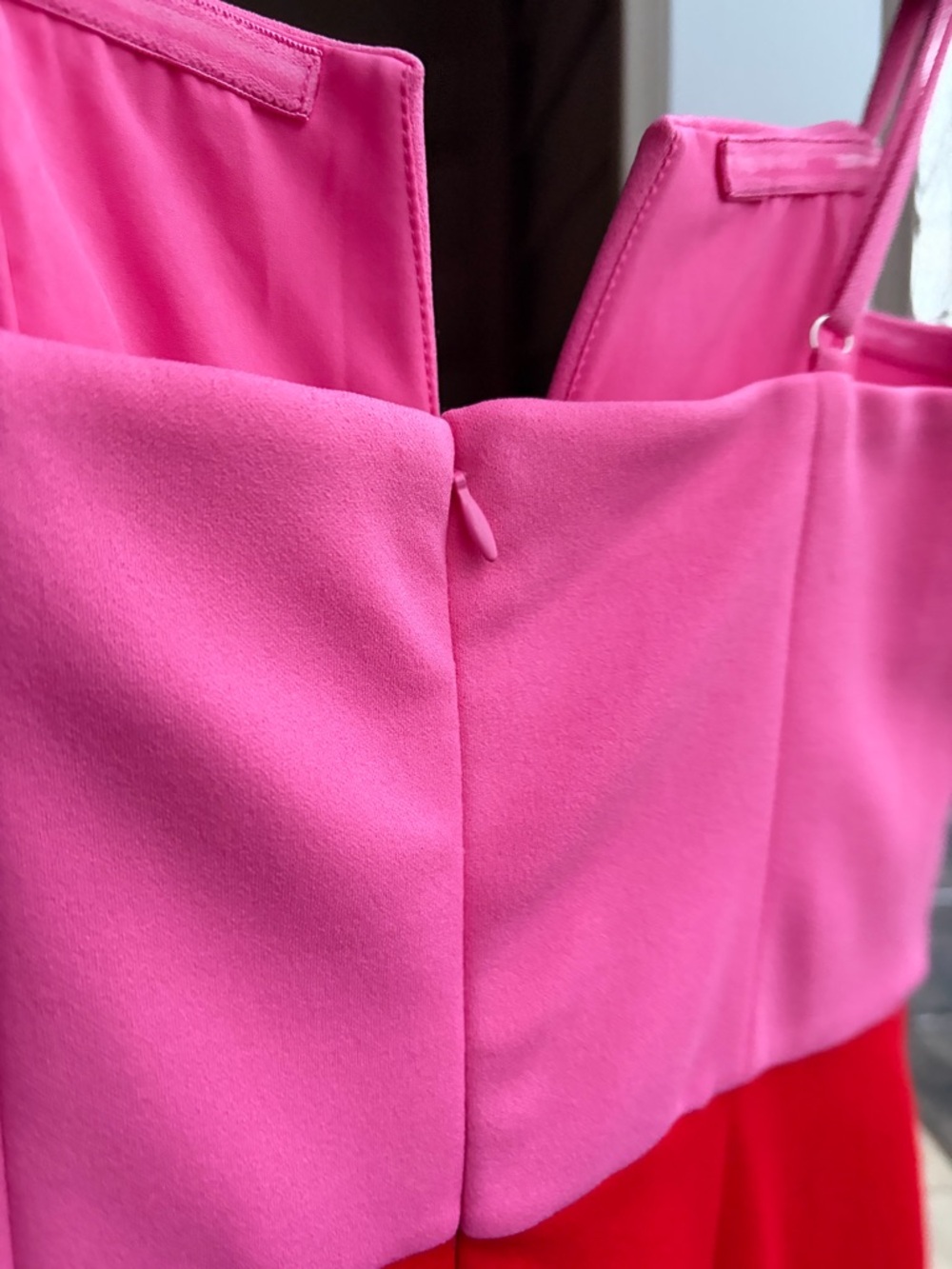 🆕🌸💖BCBG New York Colorblock Pink Red Bodycon Dress Size S Mini Party Dress NWT - Picture 9 of 15